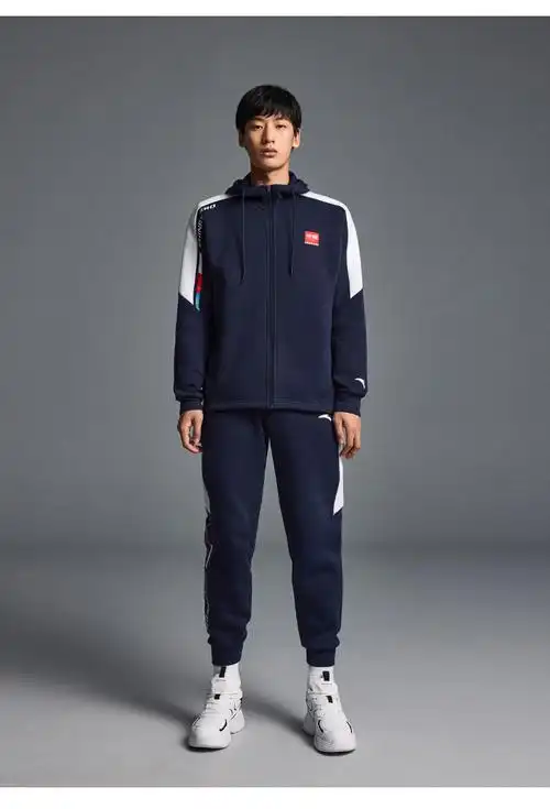 安踏(anta) 运动外套男动型科技宽松连帽开衫卫衣针织上衣跑步训练