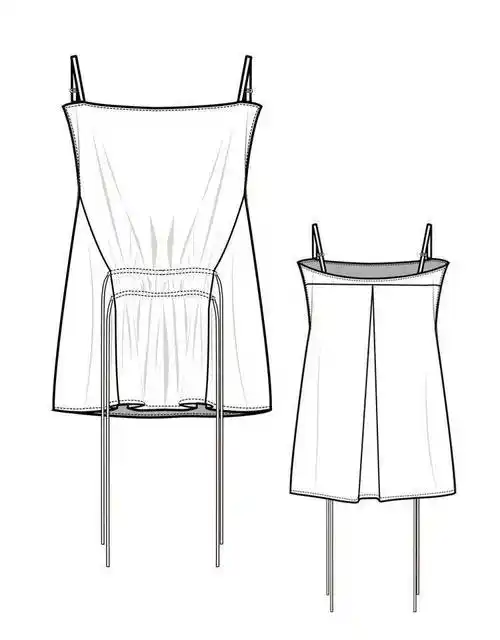 服装设计款式图上衣正反面款式图ai绘画