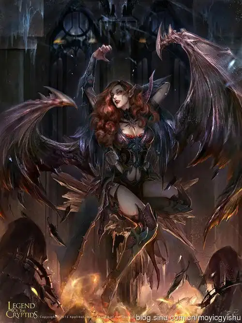 游戏原画 cg风 厚涂 插画 壁纸 女子 鼠绘 史诗风恶魔