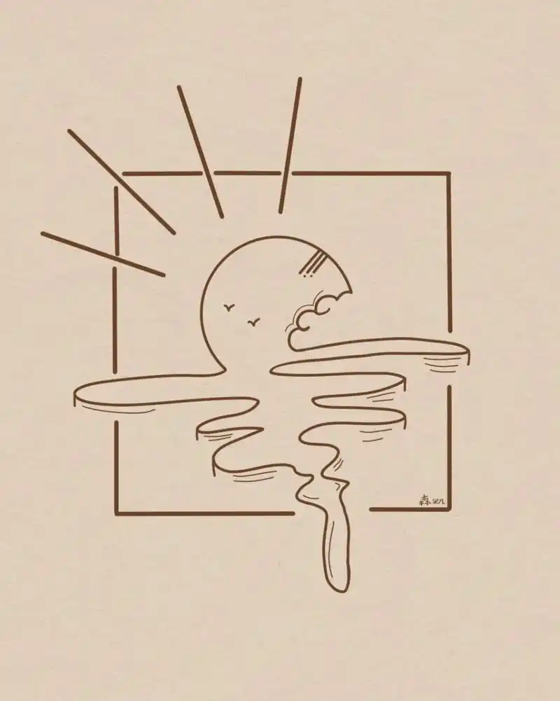 黑白装饰画简笔画|附过程 简单好学!