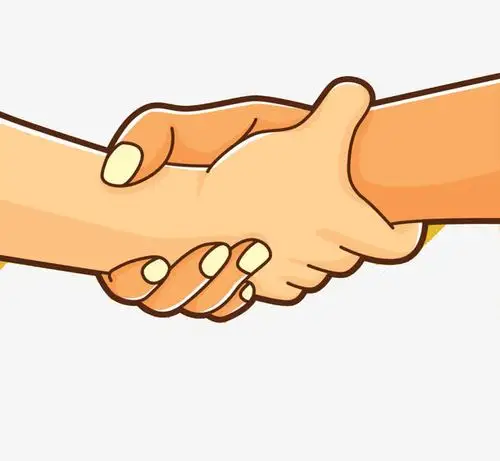 手绘卡通握手素材