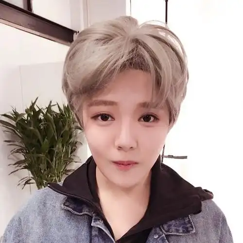 鹿晗同款假发女短发韩版帅气自然中性蓬松自然青木亚麻灰男短发套