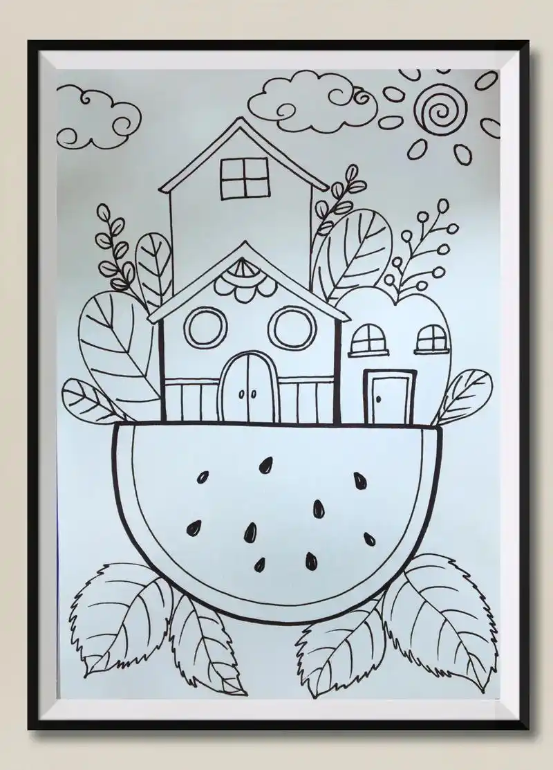 西瓜房子#少儿美术教育 #一起学画画 #美术老师 - 抖音