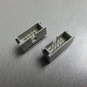 54mm dc3简牛10pin灰色压线式排座 无耳排线插头接插件