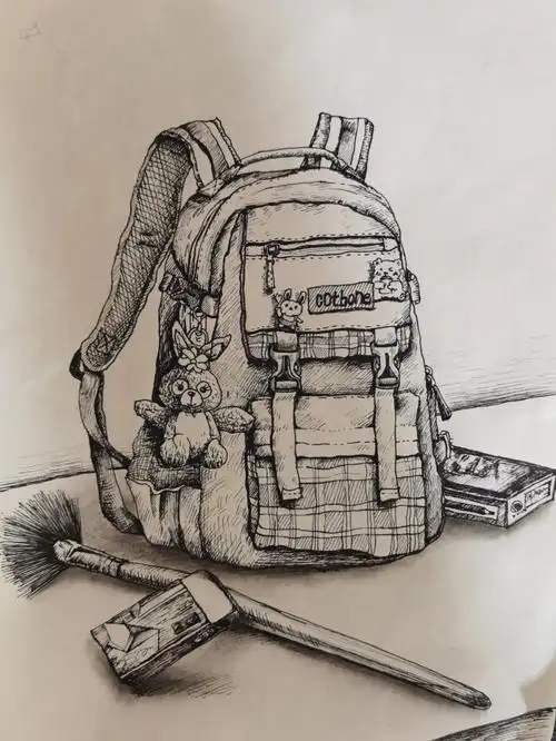 书包线描写生速写儿童创意绘画