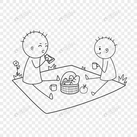家庭郊游简笔画图片画去野餐的简笔画小朋友和爸爸去户外野炊烧烤的简