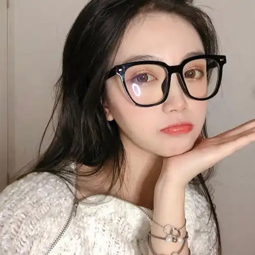 2020网红素颜神器方形黑框眼镜女 大脸显瘦复古大框眼镜韩版潮