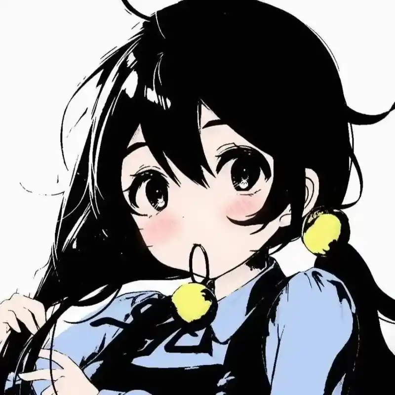 动漫女头︱珍藏版高级感ins半色系黑白动漫女生头像  - 抖音