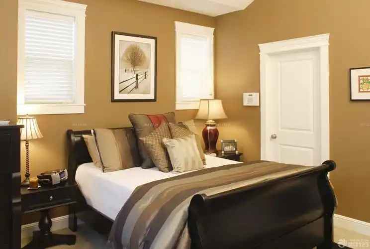 6平米卧室棕色墙面装修效果图片