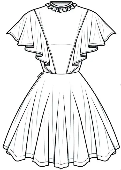 【服装款式图】上百款连衣裙平面款式图线稿专题!_穿着_公主_形状