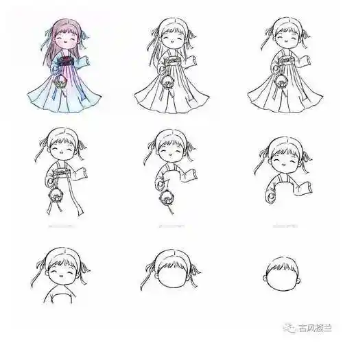【12星座古风少女简笔画】12星座古风少女简笔画巨蟹座