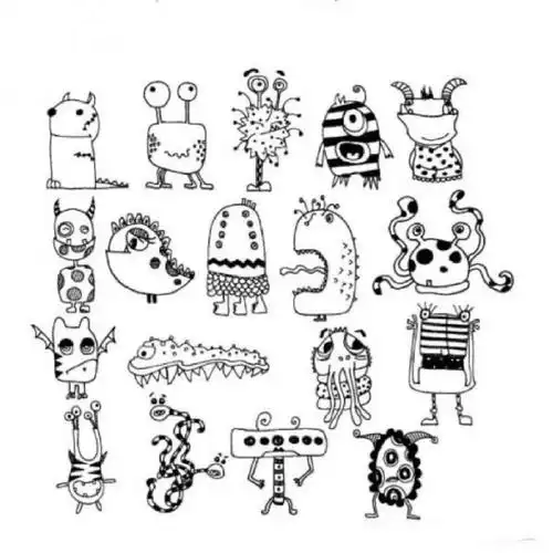 儿童创意美术##简笔画##小怪兽出没##儿童画线描课资料##遇见艺术