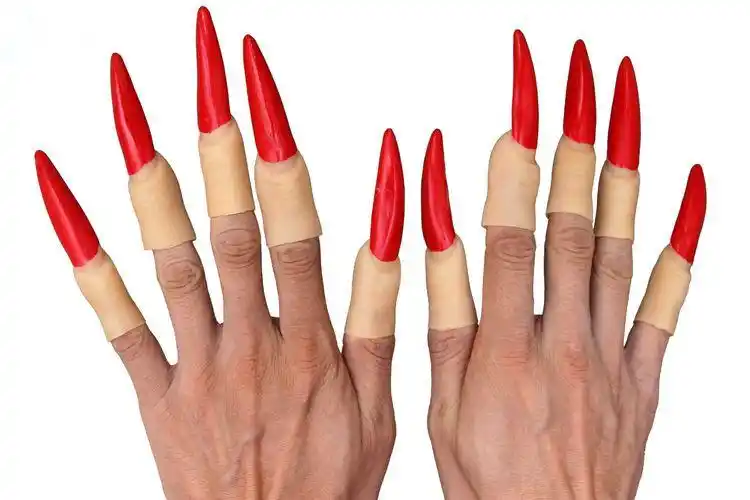 万圣节巫婆手指 鬼节贞子手指甲 恐怖整人道具 女鬼手指 配件