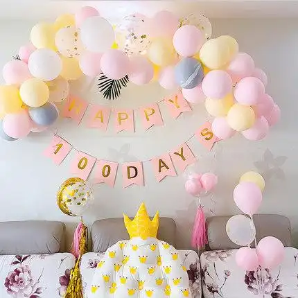 生日宝宝派对背景墙创意装饰周岁布置用品快乐气球