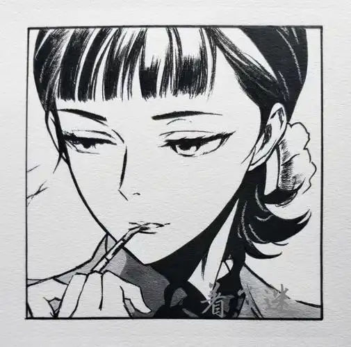 黑白动漫过程图