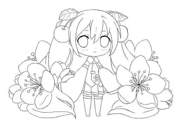 【黑白线稿】线稿 动漫 黑白素材