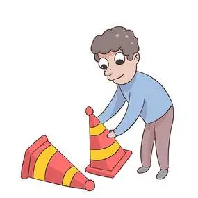 手绘文明城市爱护公物公益漫画插画元素