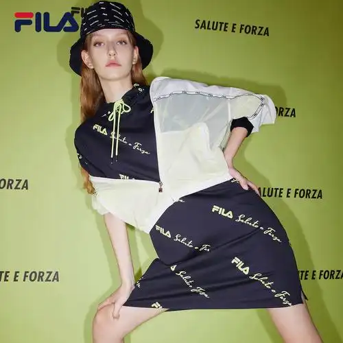 连衣裙fila斐乐官方女子2021年春夏新款潮流时尚休闲运动连衣裙