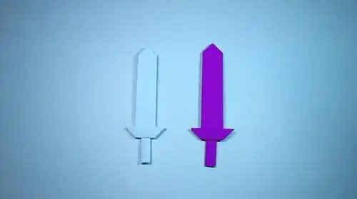 一张纸就能折出漂亮的宝剑,简单一学就会,手工折纸宝剑