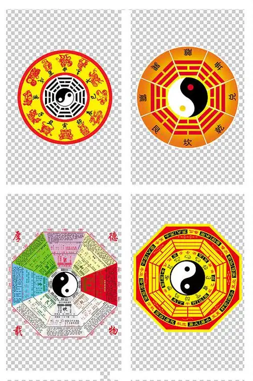 彩色太极阴阳八卦图展板