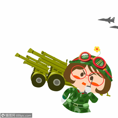 木木酱女兵指挥开炮gif