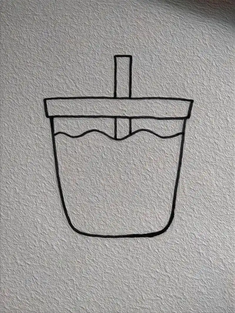简笔画教程哦——奶茶也可以画的很可爱