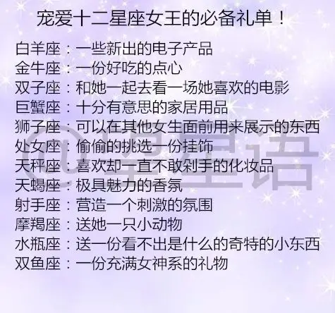 宠爱十二星座女王的必备礼单!这样才能打动她们的芳心!