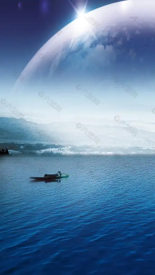 唯美碧海蓝天海报背景设计