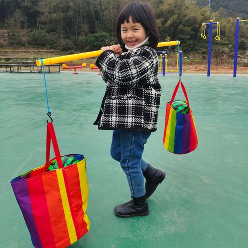 幼儿园儿童运动会玩具二人抬扁担趣味挑物比赛体智能训练游戏道具