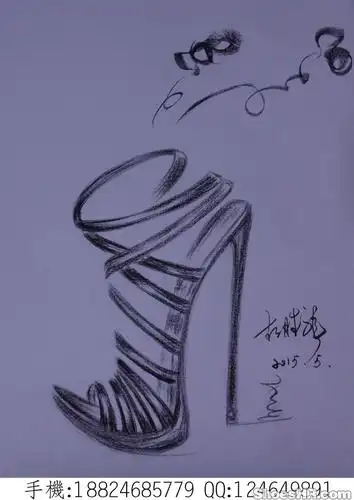 时装手稿欧洲时装凉鞋