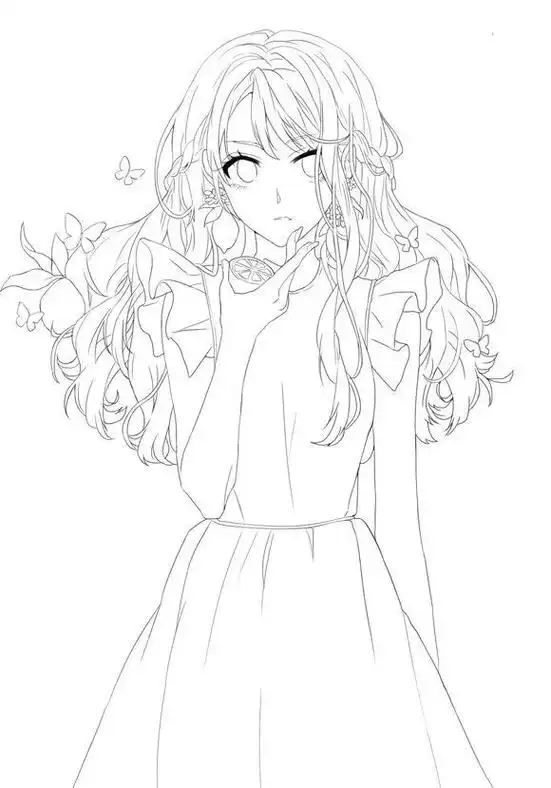 漂亮的动漫女孩线稿,及上色图,手绘水彩学画画