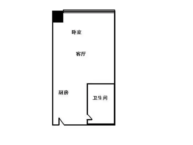 杨家坪 中迪广场一房68万二手房户型图