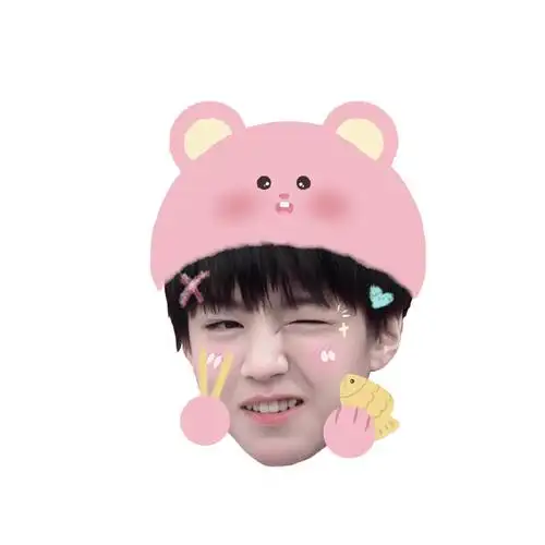 王俊凯#/#饭圈美工设计#    小俊来喽～    手绘大头贴61六个可爱的