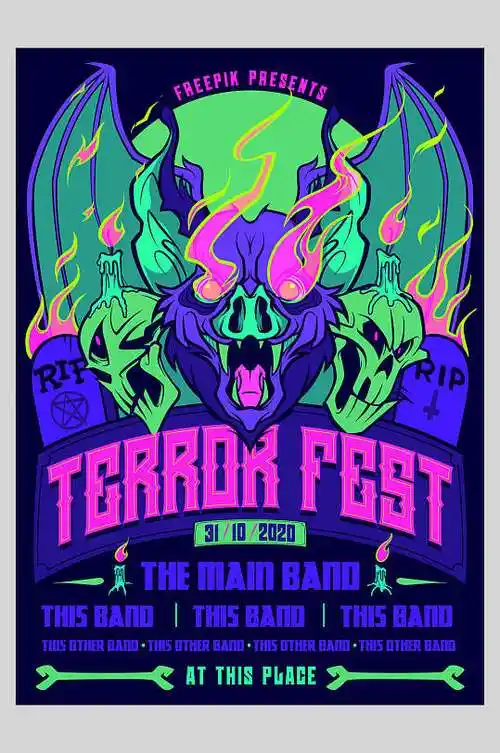 酷炫摇滚说唱海报