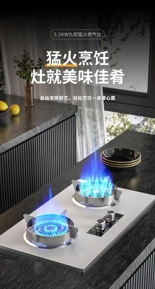 华润百尊燃气灶天然气台 燃气灶家用双灶天然气猛火台嵌入式液化气