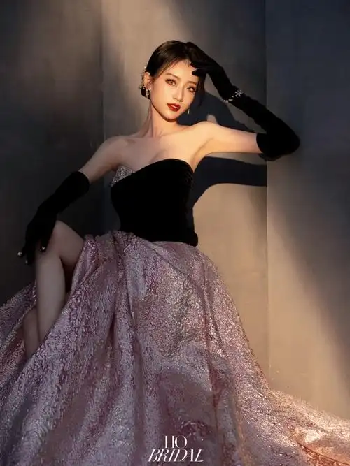 刘亦菲同款微醺玫瑰华丽礼服95玫瑰的故事