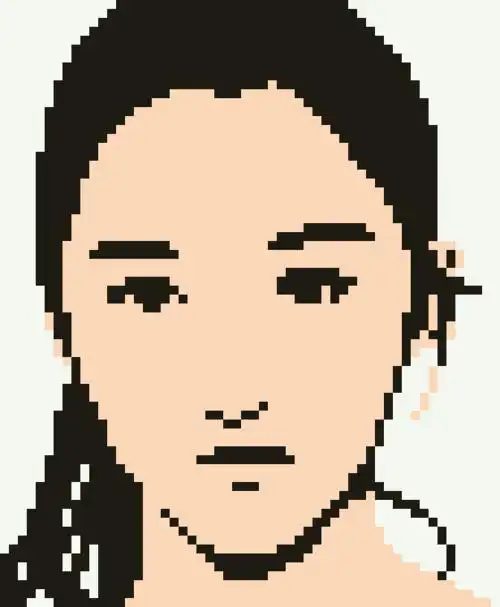 a5手绘像素画网格画课堂第41课:关晓彤像素画