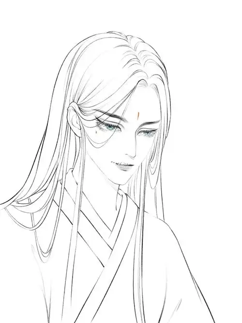 更一个线稿过程#procreate  #古风  #线稿 #白鹿儿插画课  #古风线稿