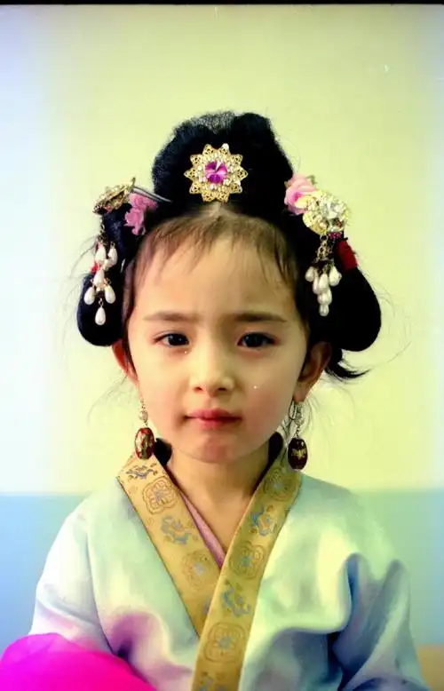 杨幂童年古装旧照#好可爱的小幂