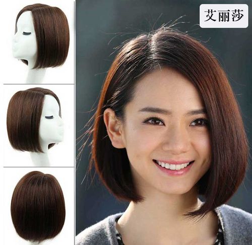 假发女短发戚薇同款偏分长脸适合的假发发型 蓬松修脸 短发bobo头