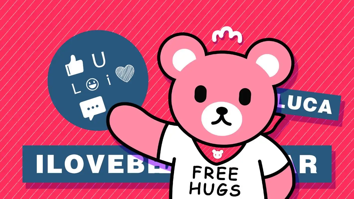 luca熊卡通超清笔记本电脑桌面壁纸,分辨率为1920x1080