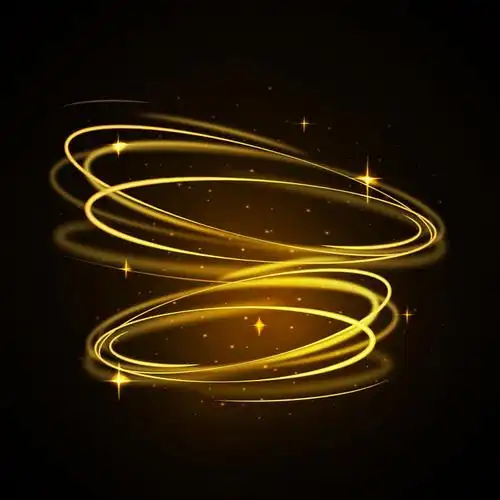 金色发光光圈动感光线炫光效果图片免抠矢量图素材