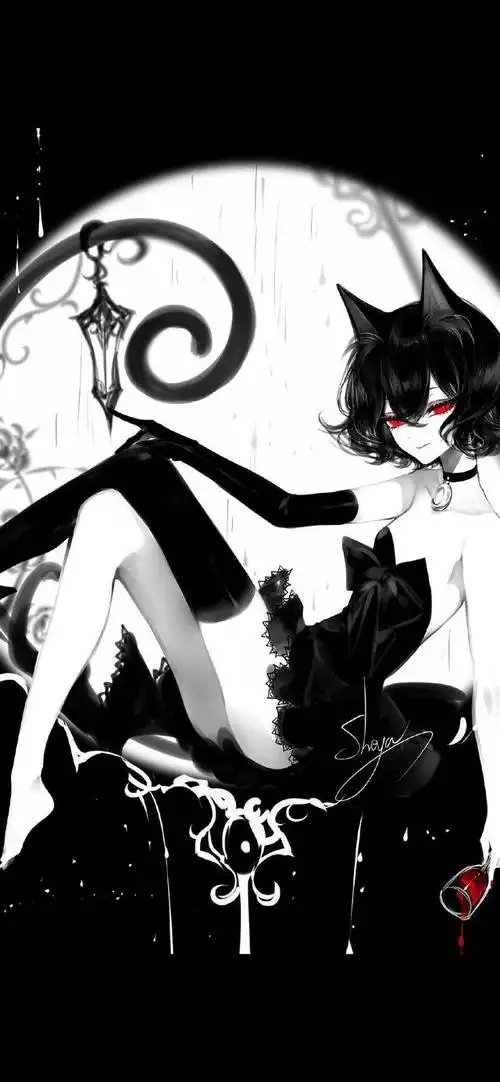 暗黑风格女生插画壁纸 是你喜欢的类型么 高清壁纸无水印