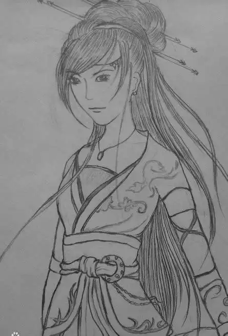 古装美女简笔素描画(简单,图片,适合入门)_百度知道