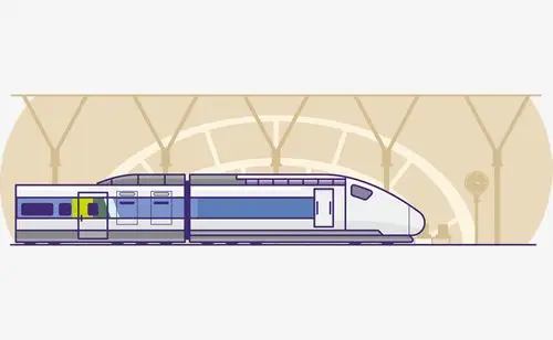 简约可爱地铁列车矢量图