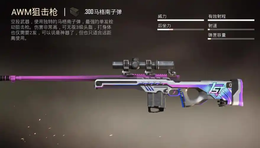 因此也只有awm这类威力足够秒掉三级头的单发狙击才有使用价值.