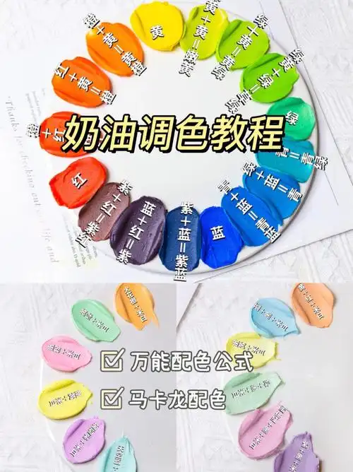 超全蛋糕奶油调色教程60高级马卡龙色系