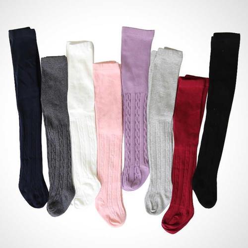 婴儿连裤袜棉女宝宝打底裤女童秋冬麻花儿童连体袜子针织连袜裤子