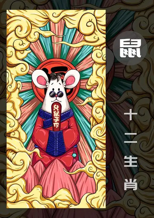 国潮十二生肖插画