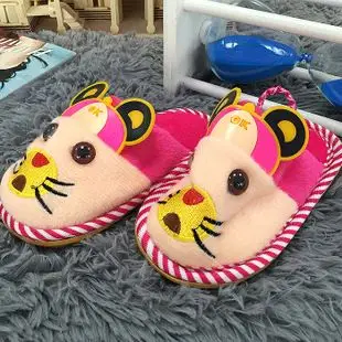 2015新款秋冬可爱动物居家防滑老虎头装饰保暖卡通棉拖鞋